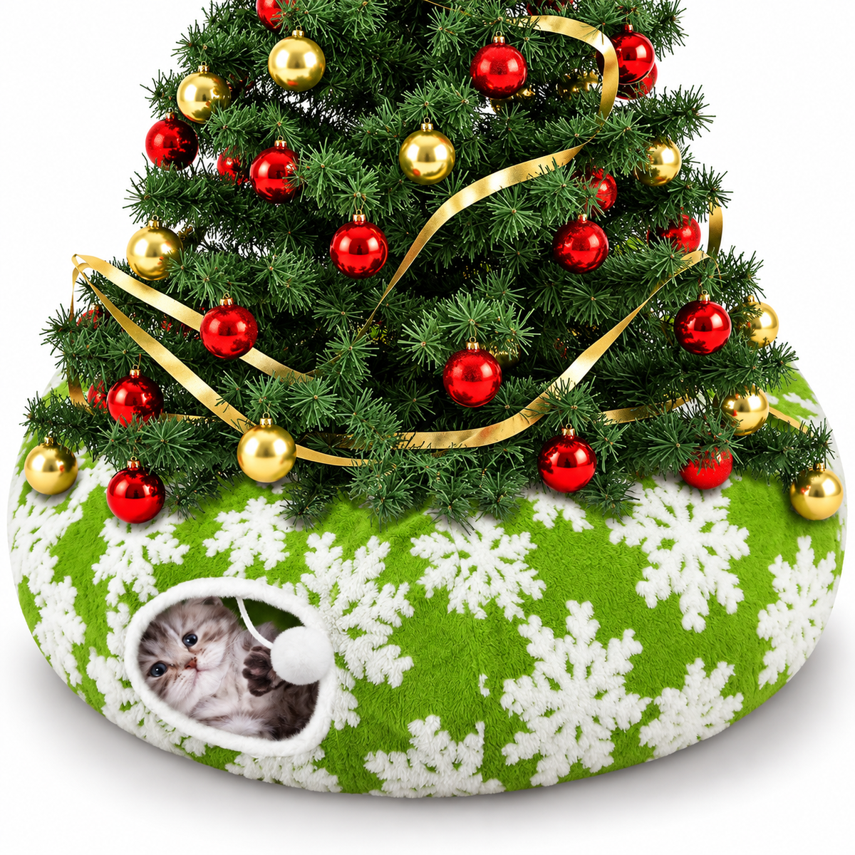 SnowPaws Christmas Tree Cat Tunnel