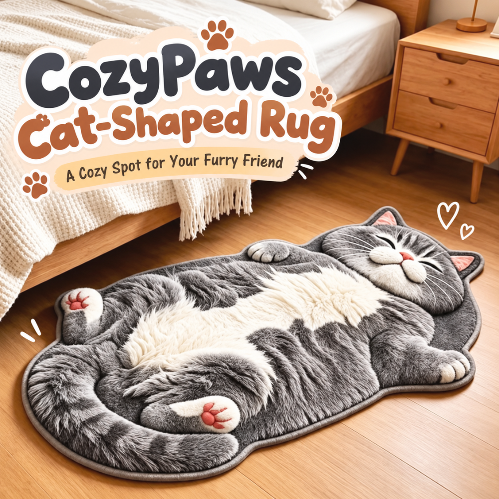 CozyPaws Cat-Shaped Rug