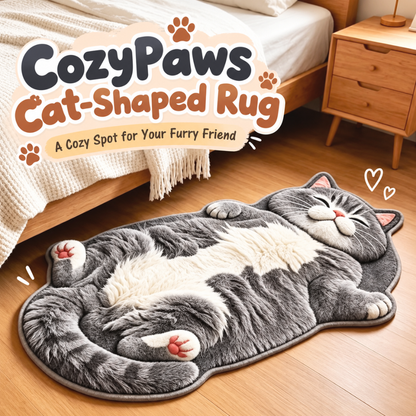 CozyPaws Cat-Shaped Rug
