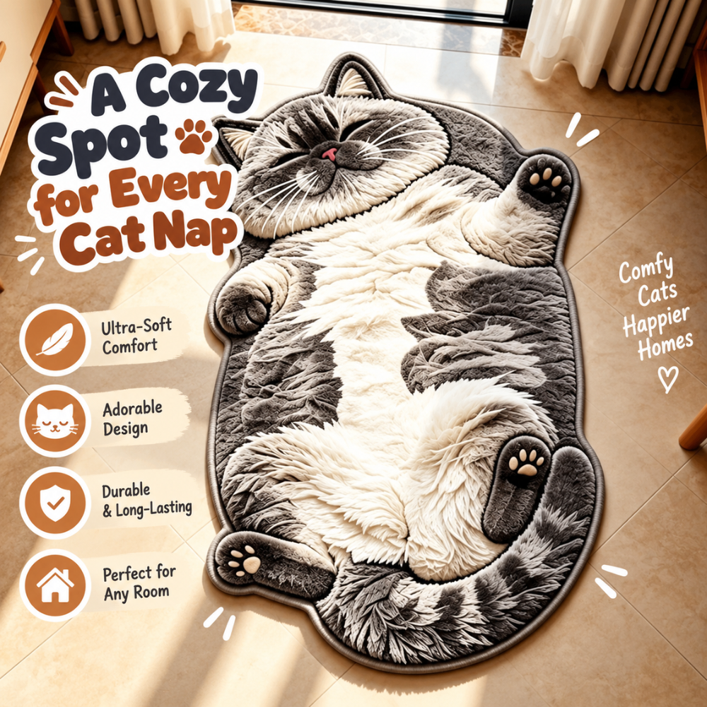 CozyPaws Cat-Shaped Rug