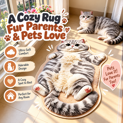 CozyPaws Cat-Shaped Rug