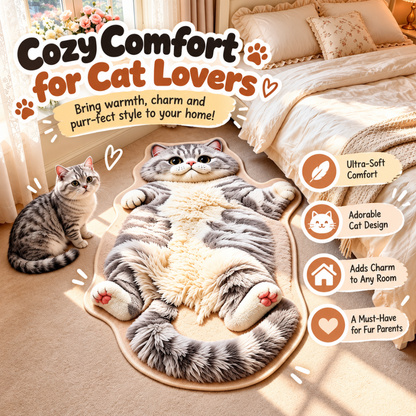 CozyPaws Cat-Shaped Rug