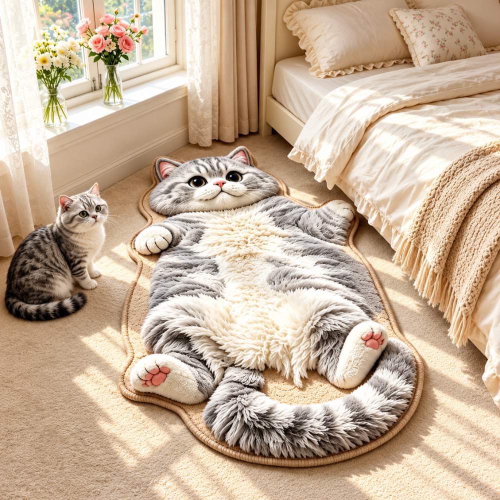 CozyPaws Cat-Shaped Rug