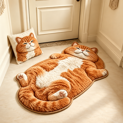 CozyPaws Cat-Shaped Rug