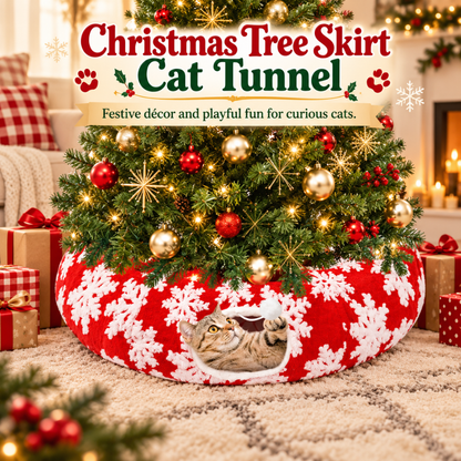 SnowPaws Christmas Tree Cat Tunnel