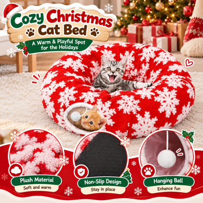 SnowPaws Christmas Tree Cat Tunnel