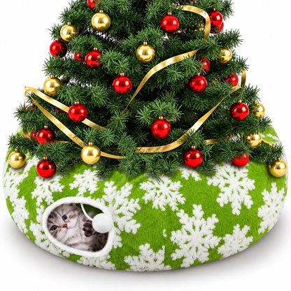 SnowPaws Christmas Tree Cat Tunnel