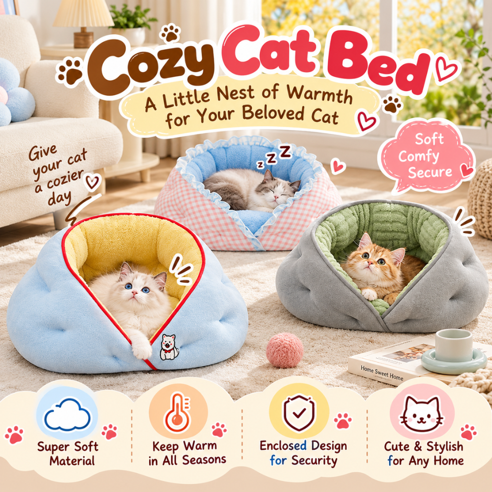 CozyNest Cat Sleeping Bed