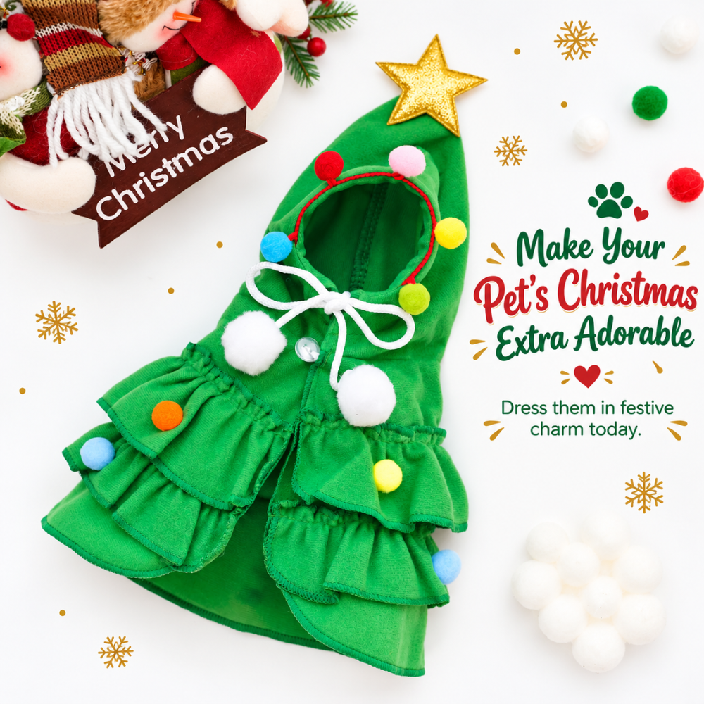 FestivePaws Christmas Tree Cape