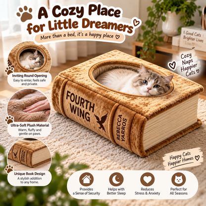 CozyBook Plush Cat Bed