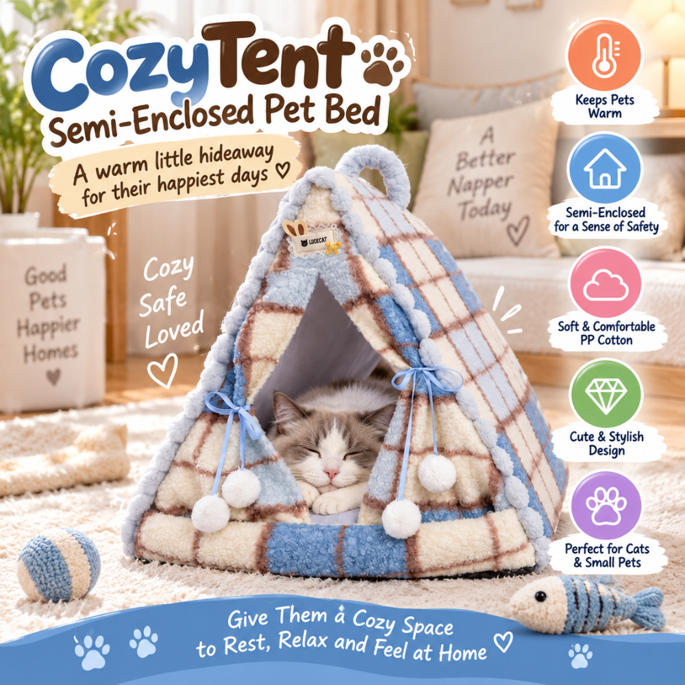 CozyTent Semi-Enclosed Pet Bed