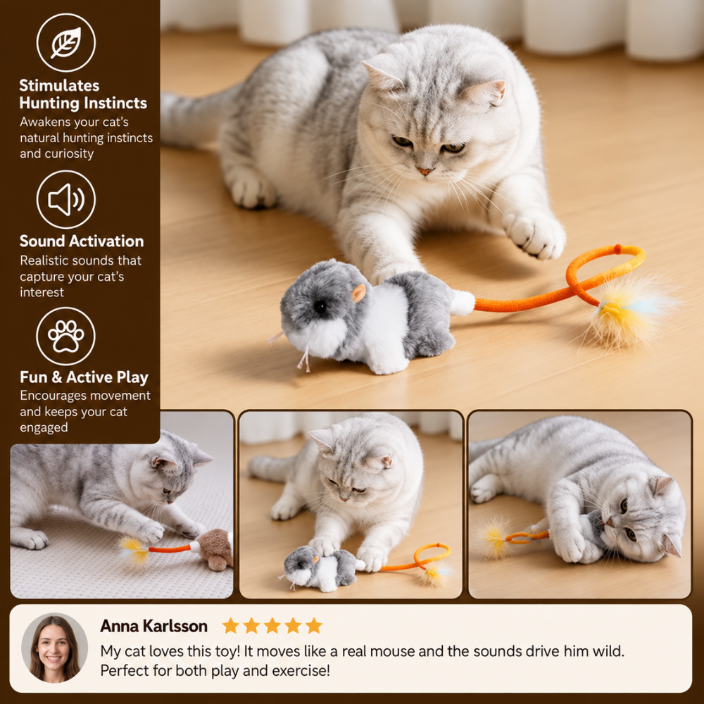 FlapMouse Interactive Cat Toy