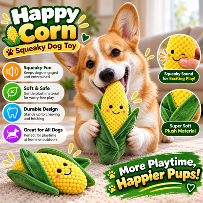 Happy Corn Squeaky Dog Toy
