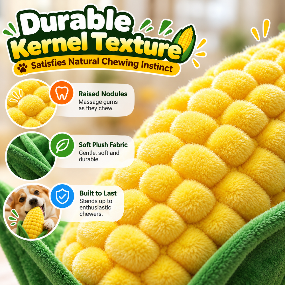 Happy Corn Squeaky Dog Toy