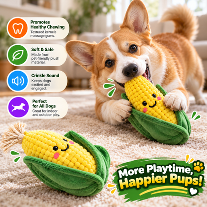 Happy Corn Squeaky Dog Toy