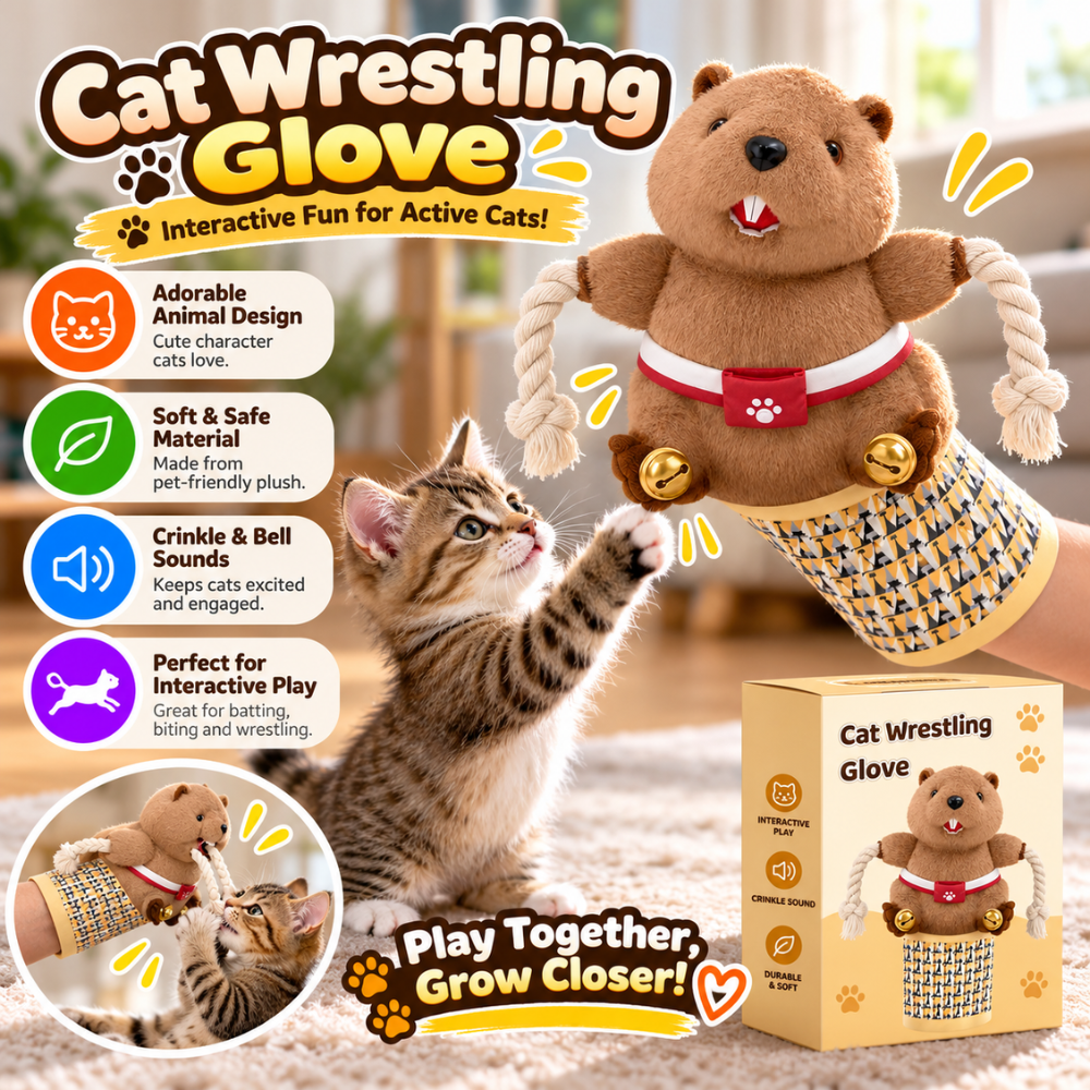 PawPals Cat Wrestling Glove Toy