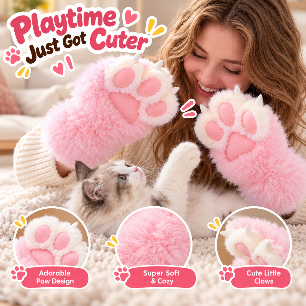 CozyPaws Fluffy Paw Gloves