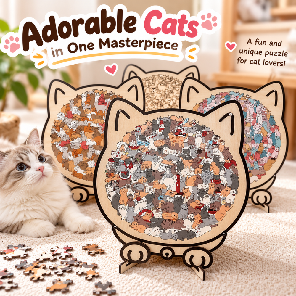 CozyCats Wooden Jigsaw Puzzle