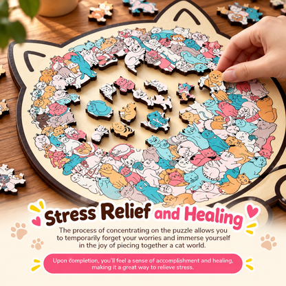 CozyCats Wooden Jigsaw Puzzle