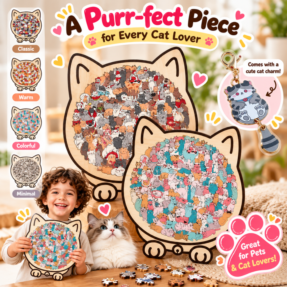 CozyCats Wooden Jigsaw Puzzle
