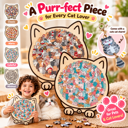 CozyCats Wooden Jigsaw Puzzle