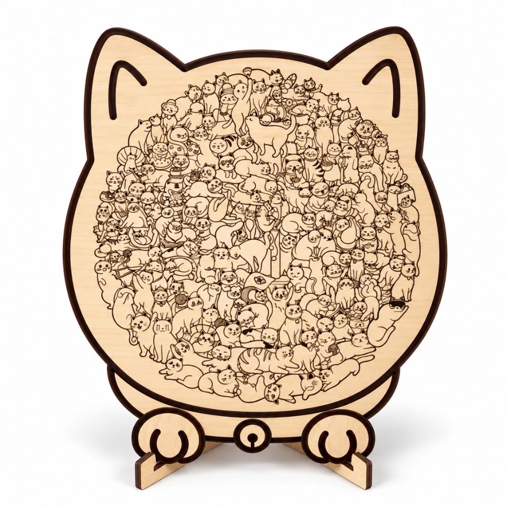 CozyCats Wooden Jigsaw Puzzle