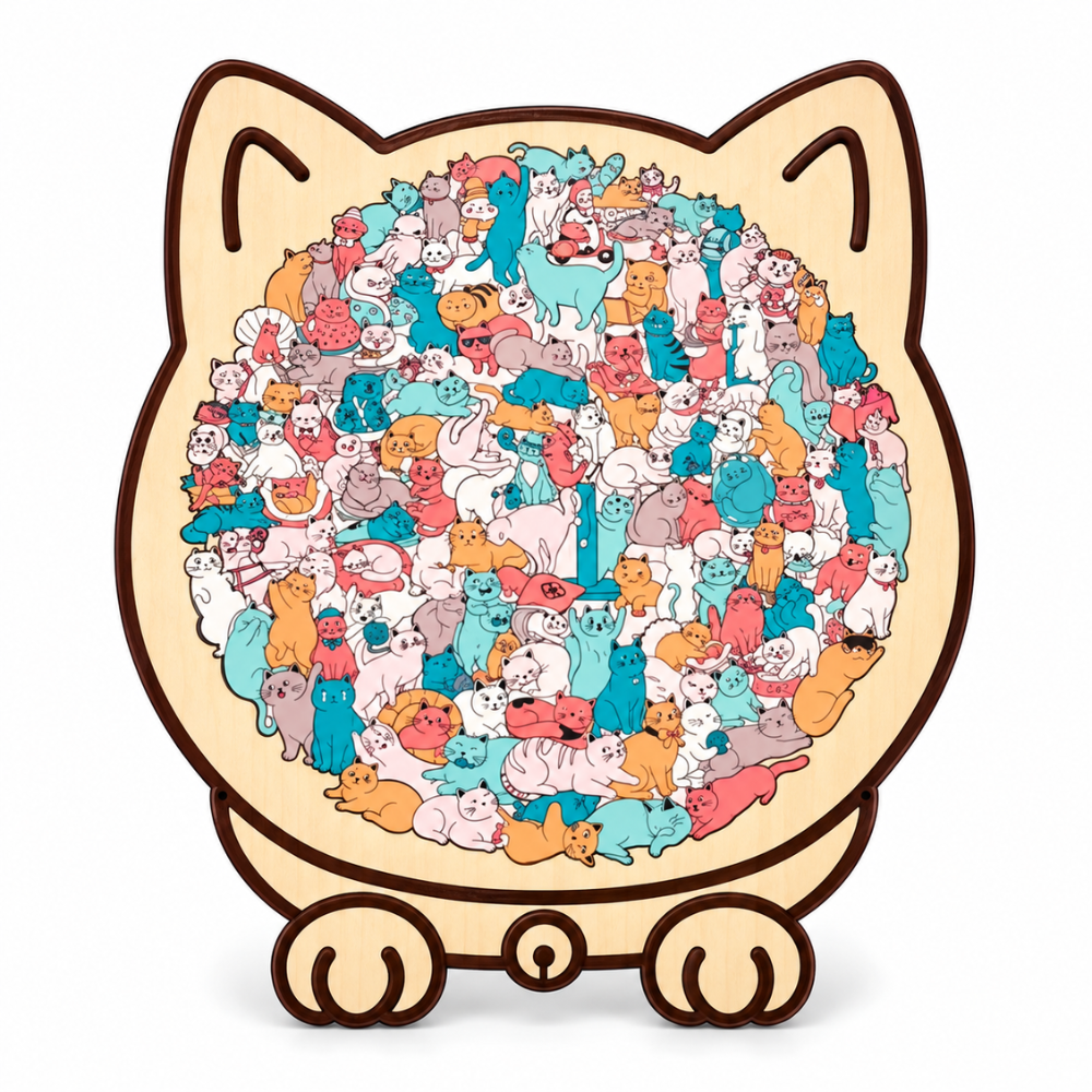CozyCats Wooden Jigsaw Puzzle