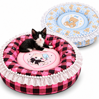 CozyPaws Round Plush Pet Bed