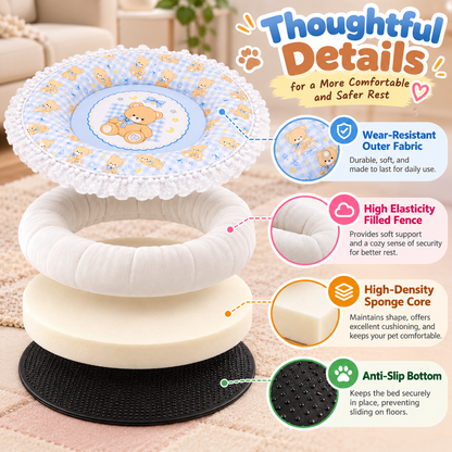 CozyPaws Round Plush Pet Bed